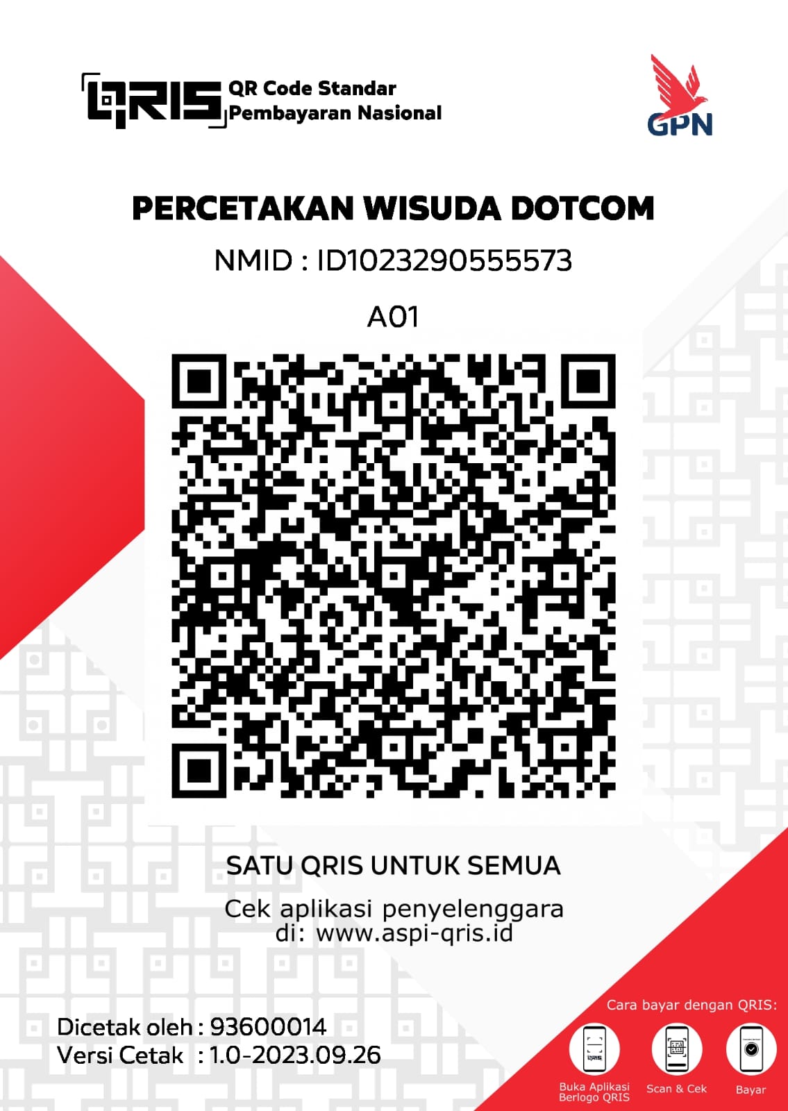QRIS Percetakan Wisuda — scan untuk bayar